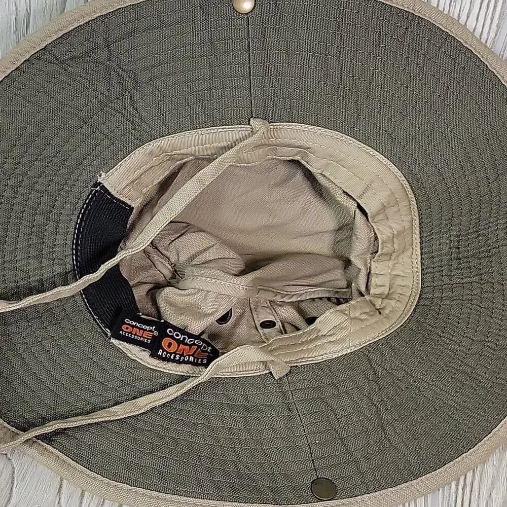 Concept One Wide Brim Fishing Hat Booney Hat Chin Strap